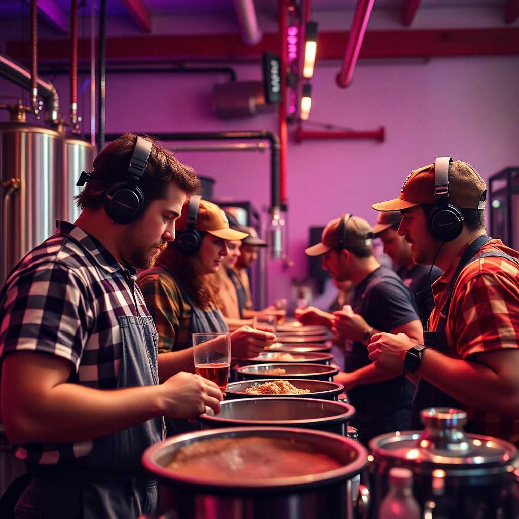 Team of brewers responding to a text inquiry
