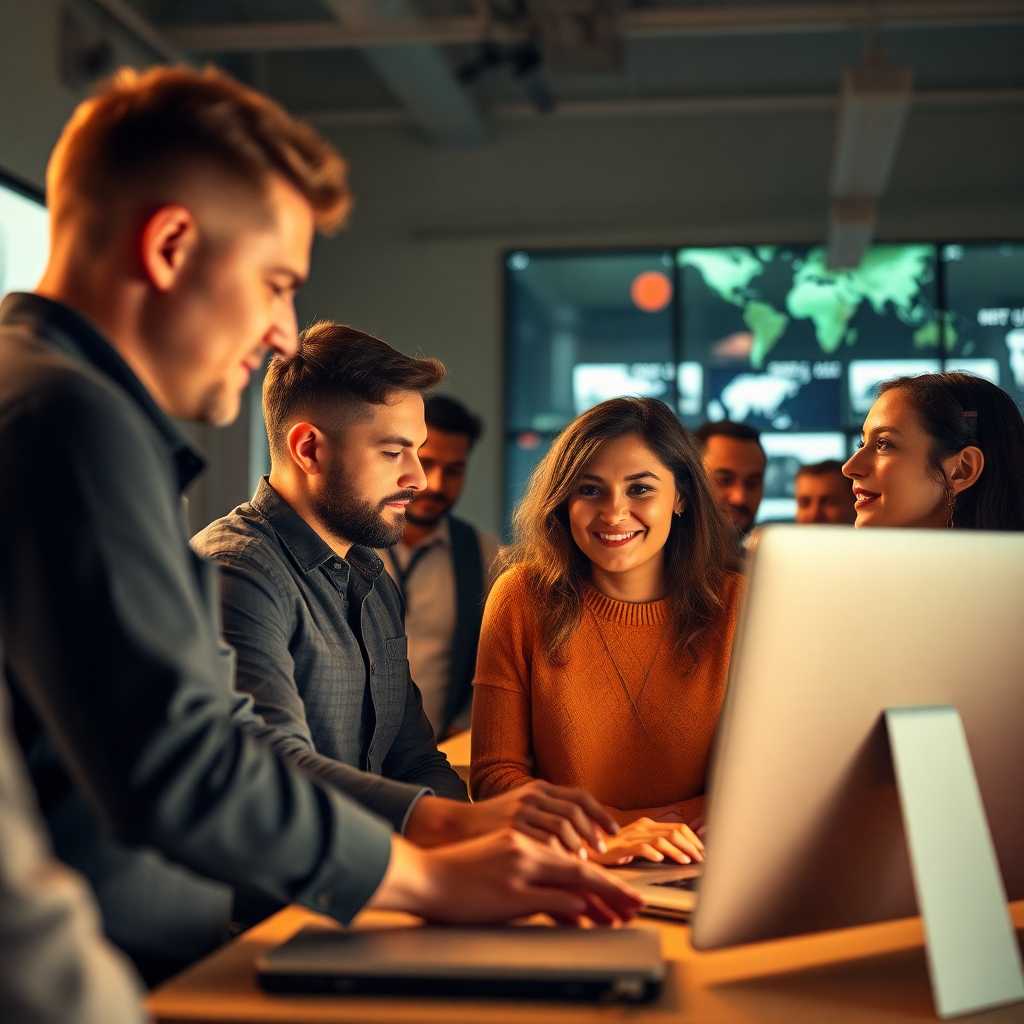 Team working with TextSupport Interface