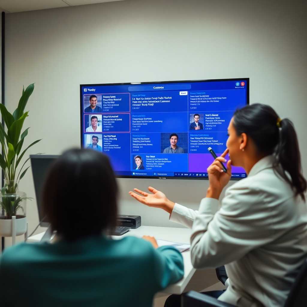 Busy therapist with multiple customer inquiries on a screen