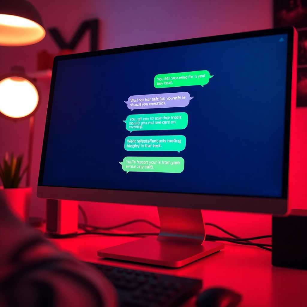 A series of SMS conversations displayed on a desktop screen