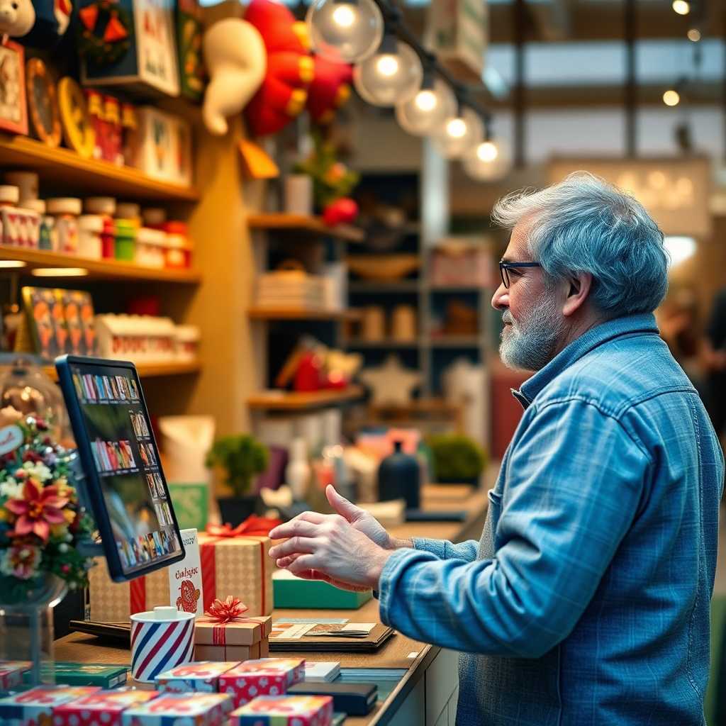 Gift shop owner easily managing interactions from their online portal