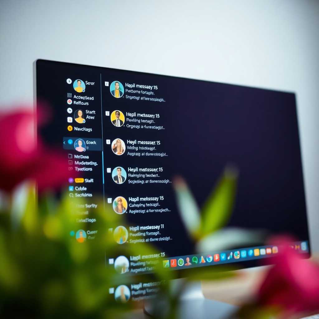 Screenshot of incoming messages being organized on a desktop screen