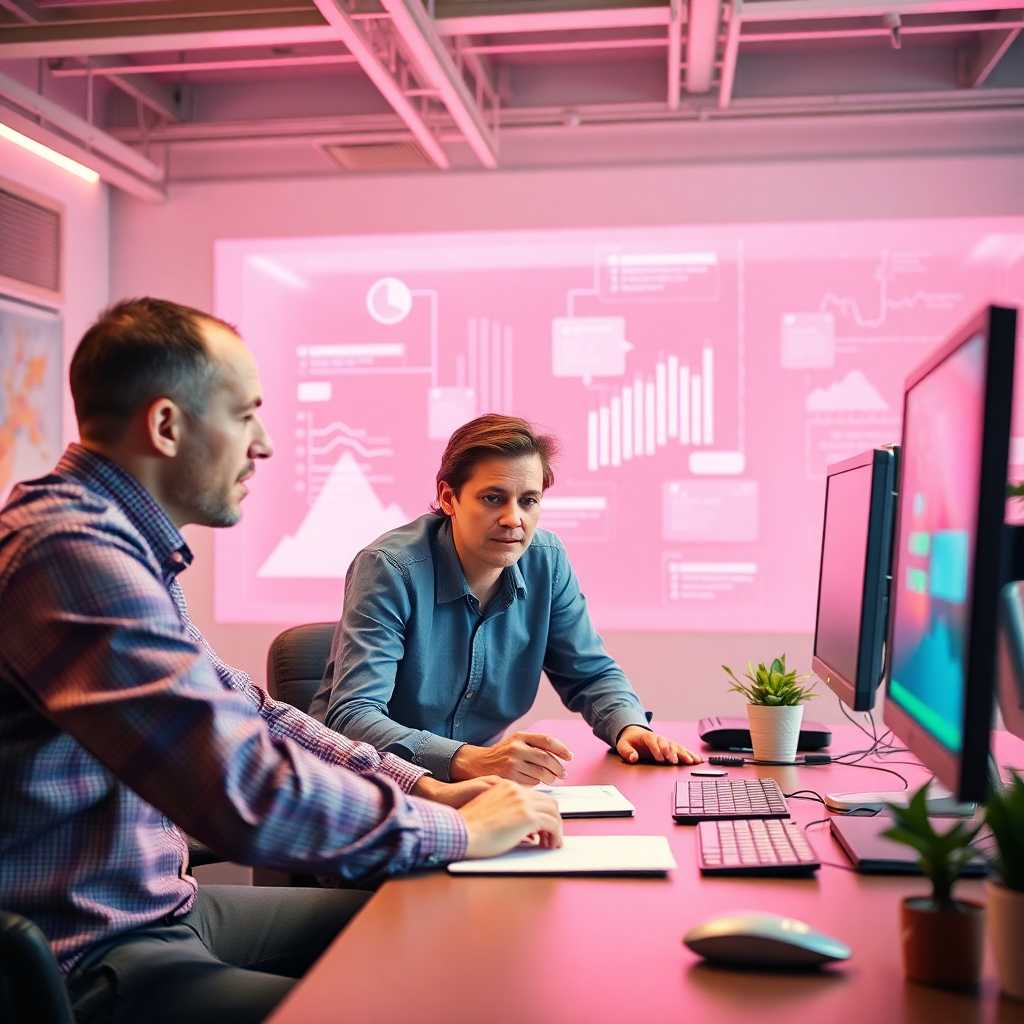 Team reviewing communication strategy at a desktop portal