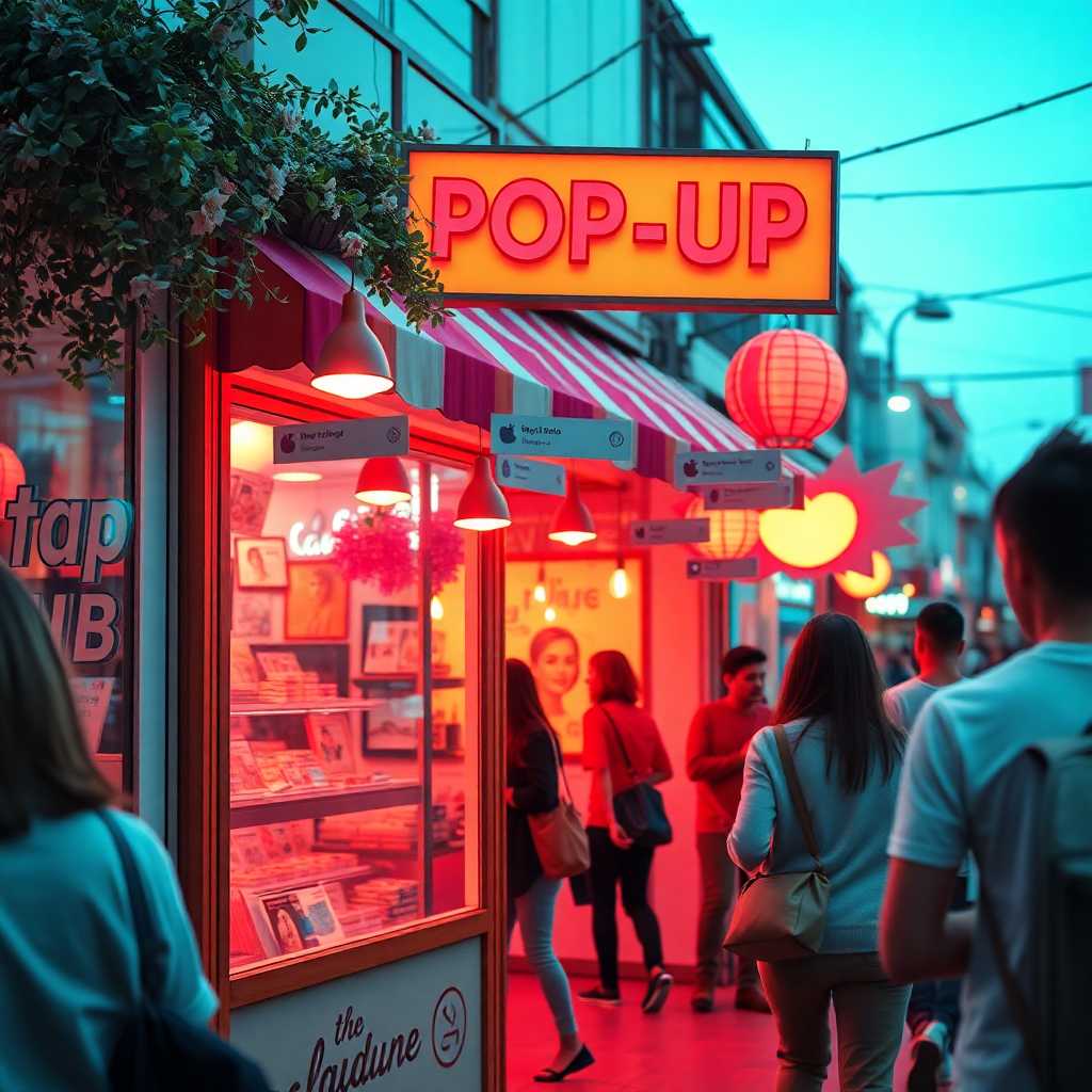 Busy Pop-Up shop with a flurry of incoming texts
