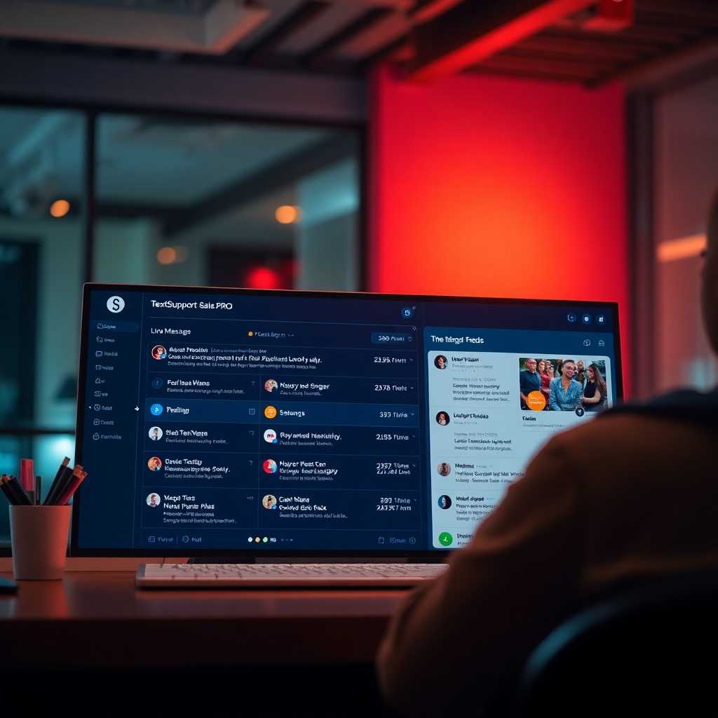 Dashboard of TextSupport Sales PRO portal featuring live message feeds