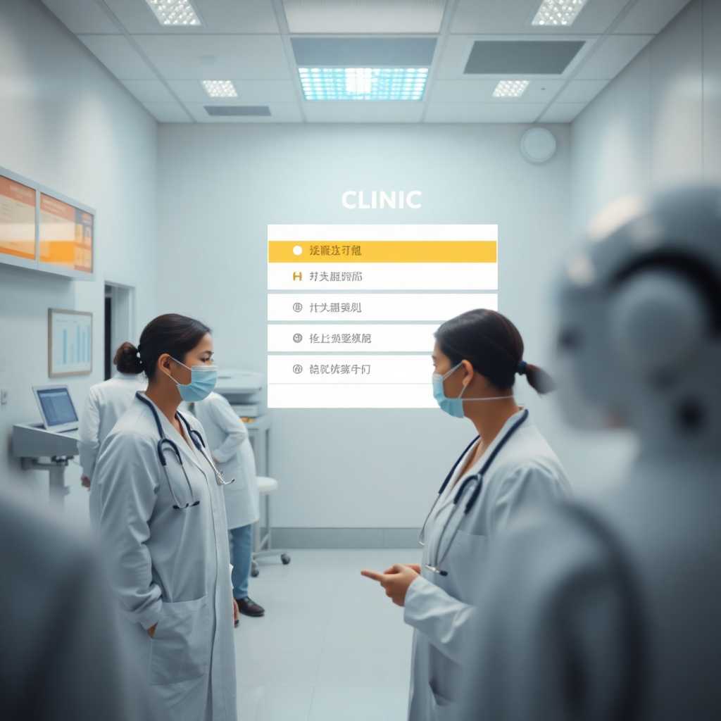 Clinic interface showing multiple language options for communication