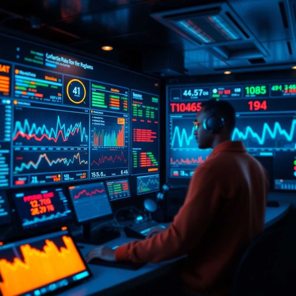 An operations dashboard with graphs and alerts