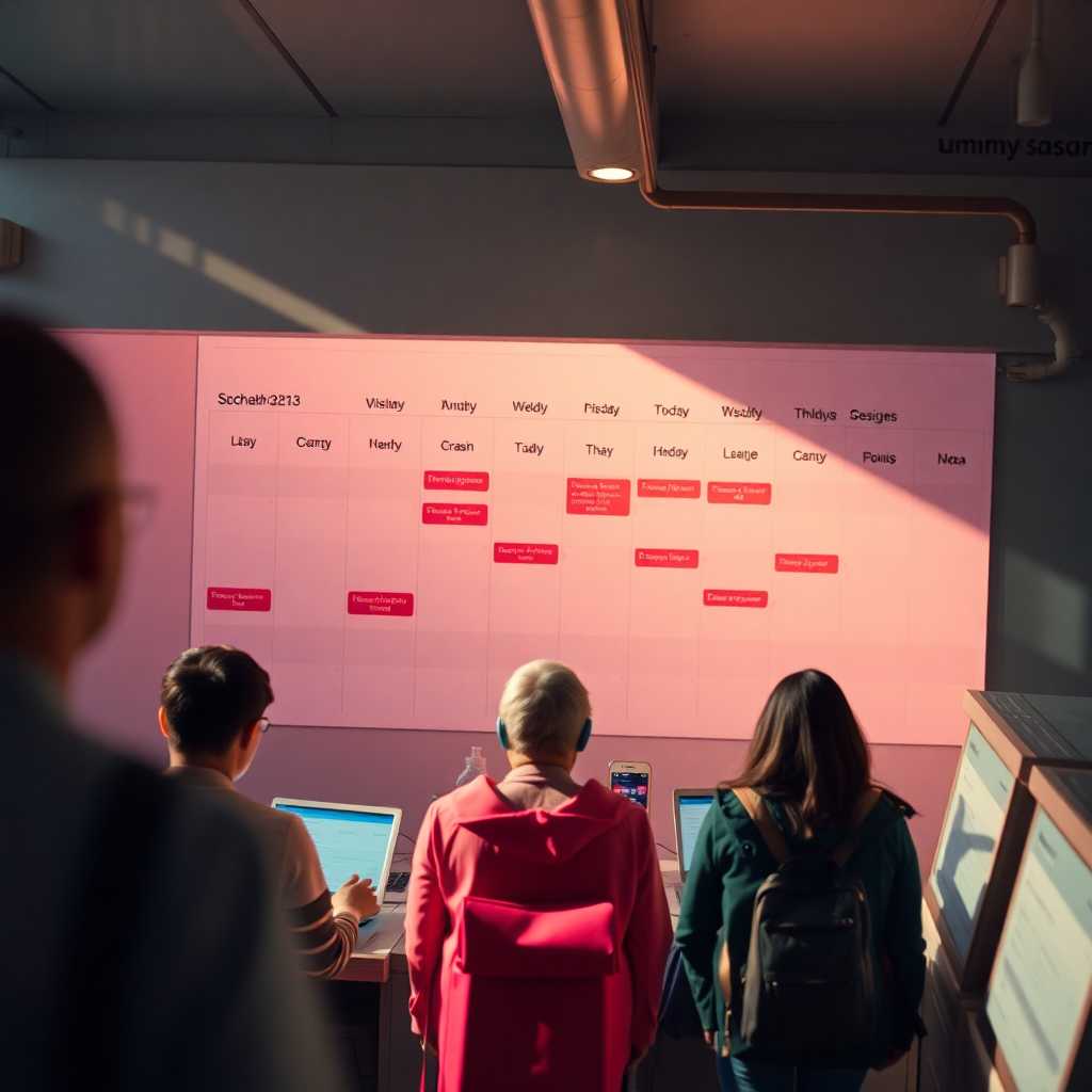 Example of a scheduling interface