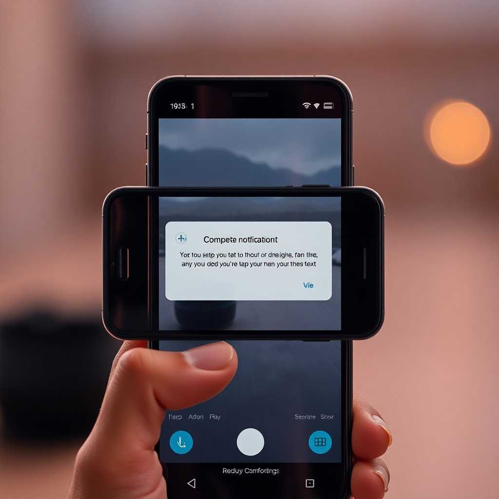 Setup complete notification on a smartphone with a camera in the background.