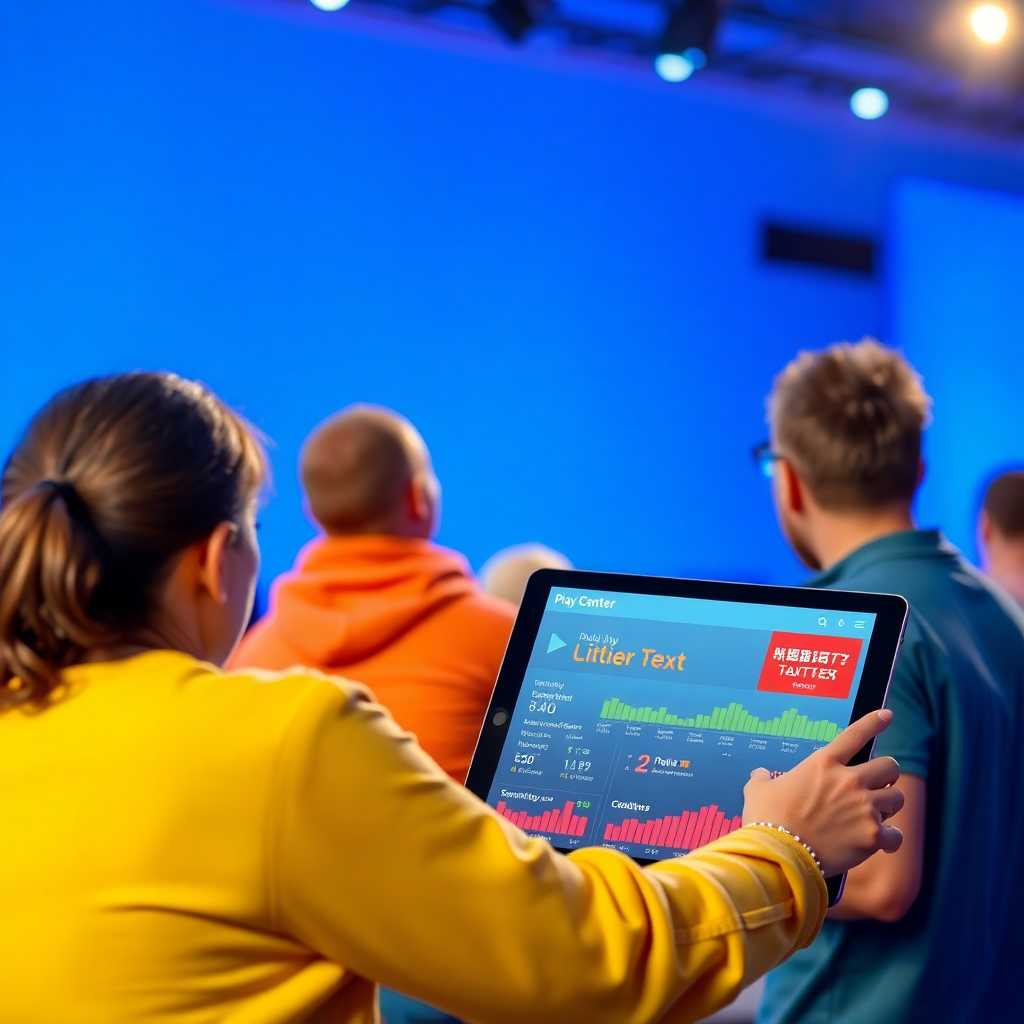 Play Center owners viewing TextSupport stats on a tablet