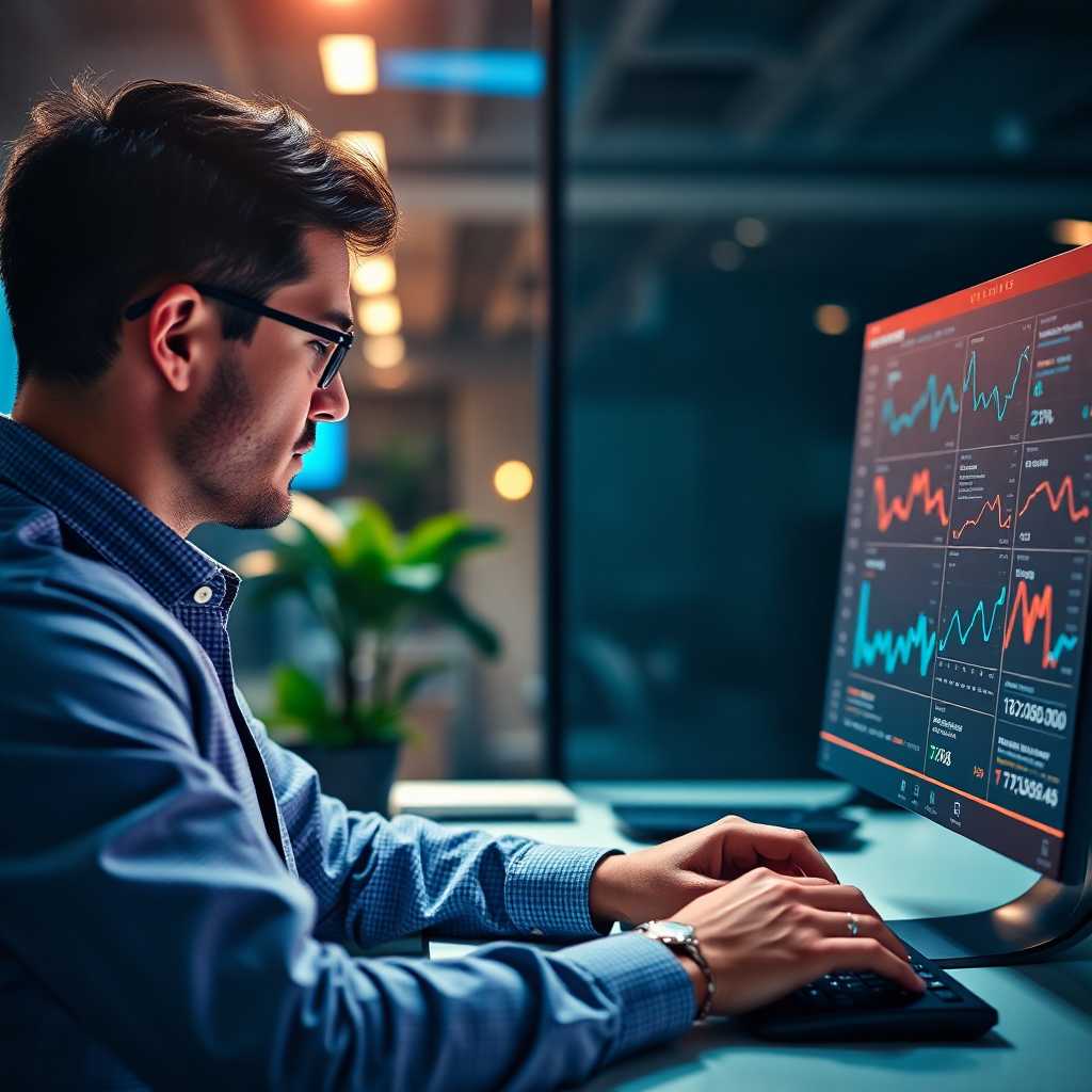 A business owner checking communication stats on the desktop portal
