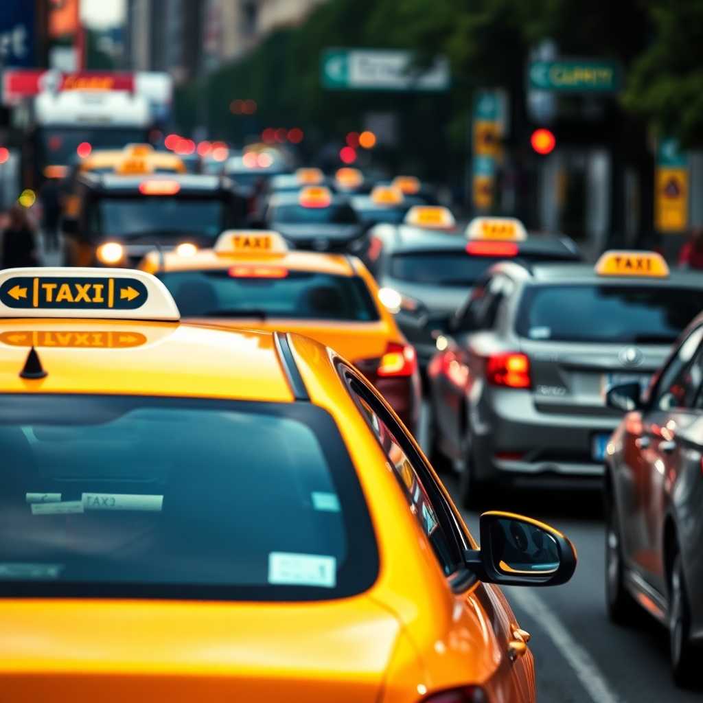 Taxi dispatch service in action during rush hour
