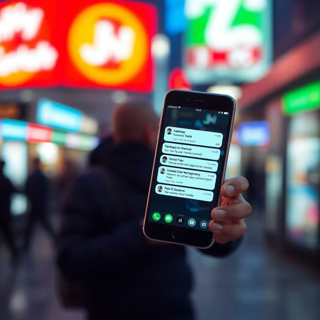 Simulated Messages on a Mobile Screen