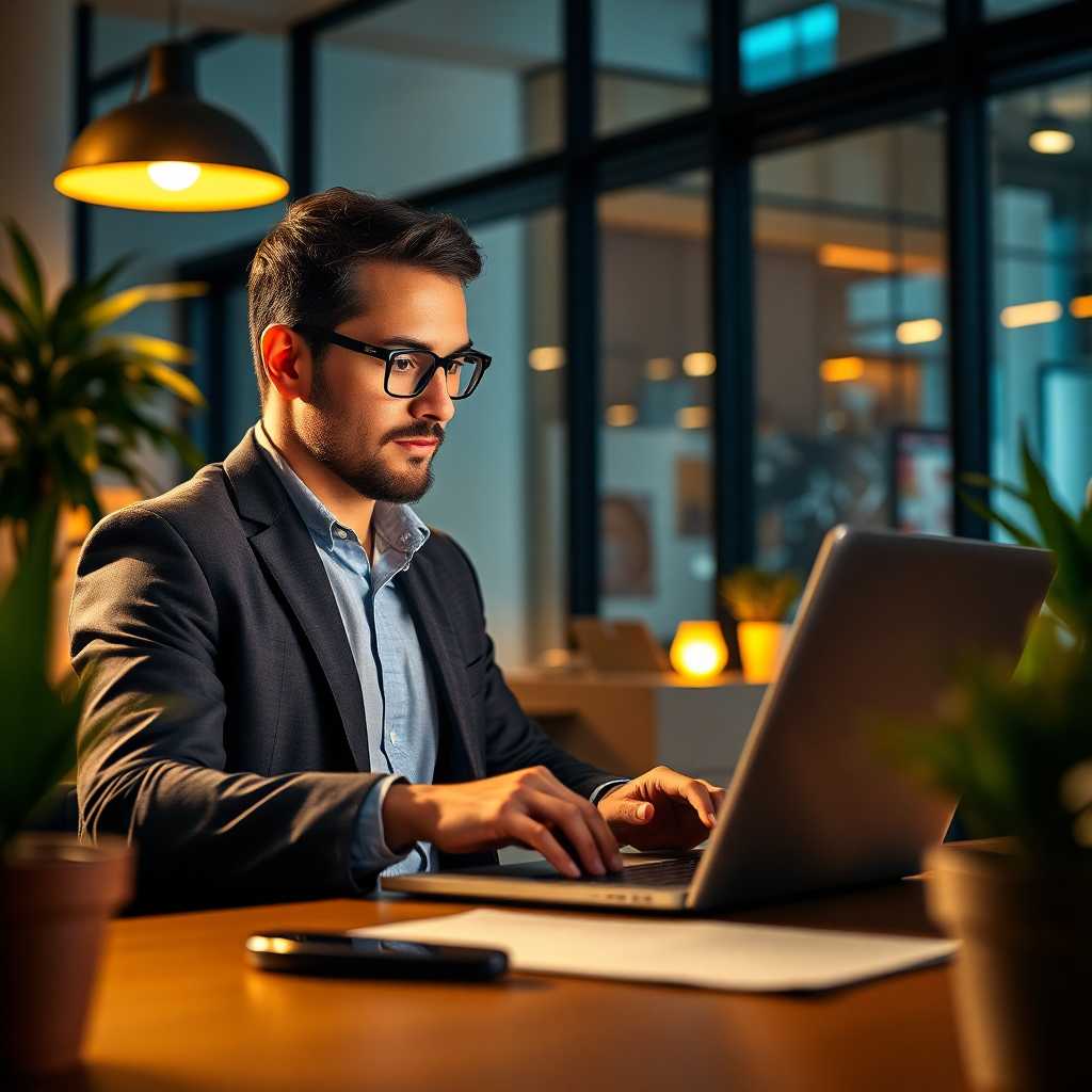 Business owner setting up TextSupport Sales PRO on their laptop