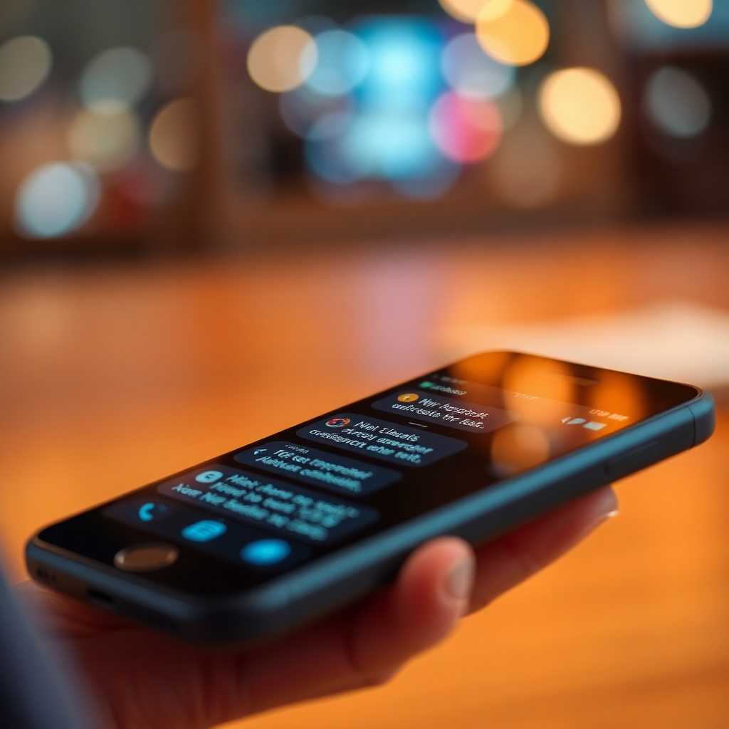 Close-up of a phone with multiple SMS notifications showing ease of use.
