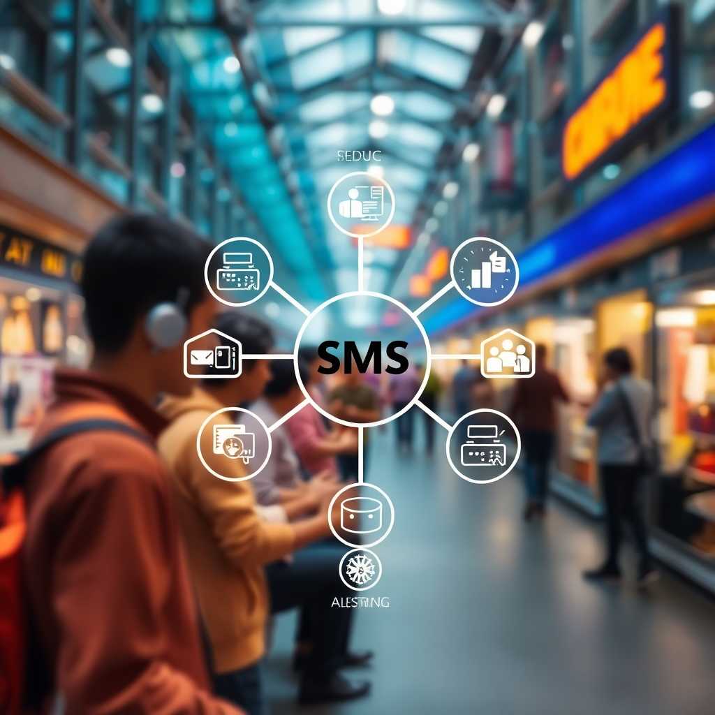 Diagram of automated processes and SMS solutions