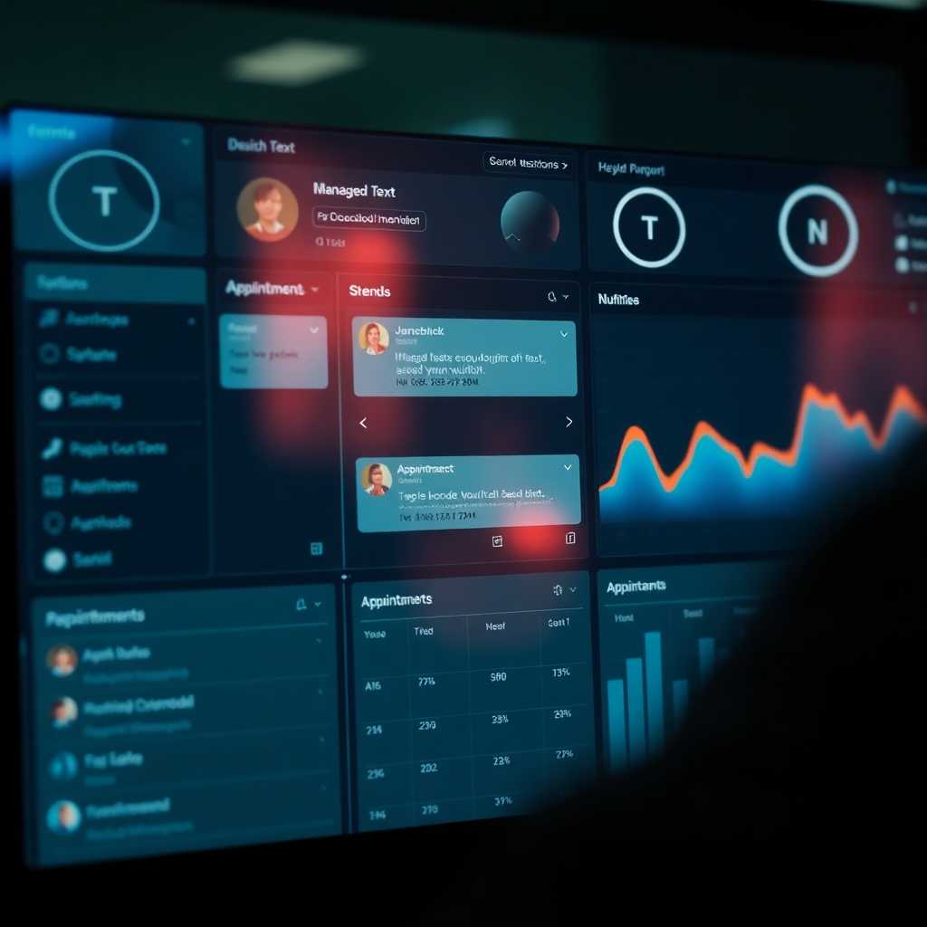 Simplified dashboard displaying managed text messages and appointments.