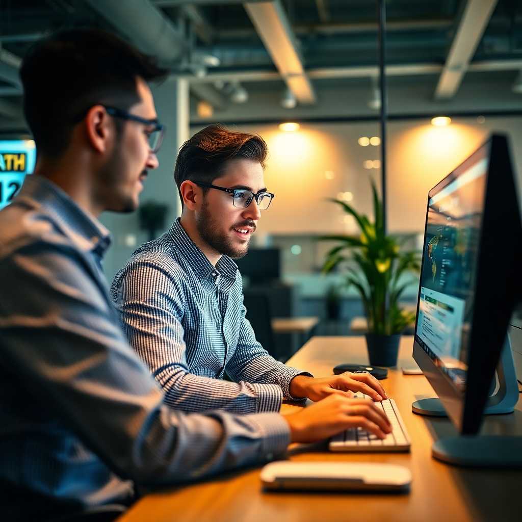 Business owner managing a desktop portal