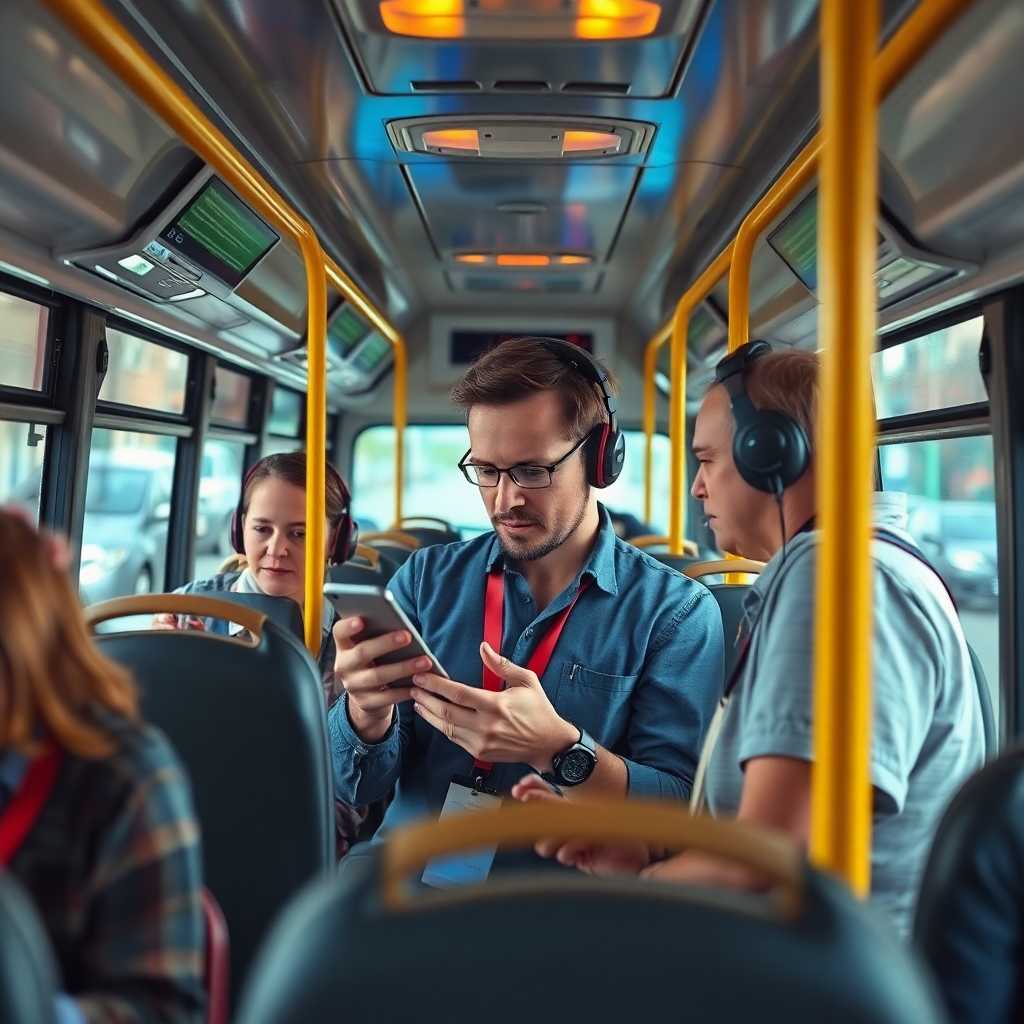 Bus charter service operator monitoring SMS communications