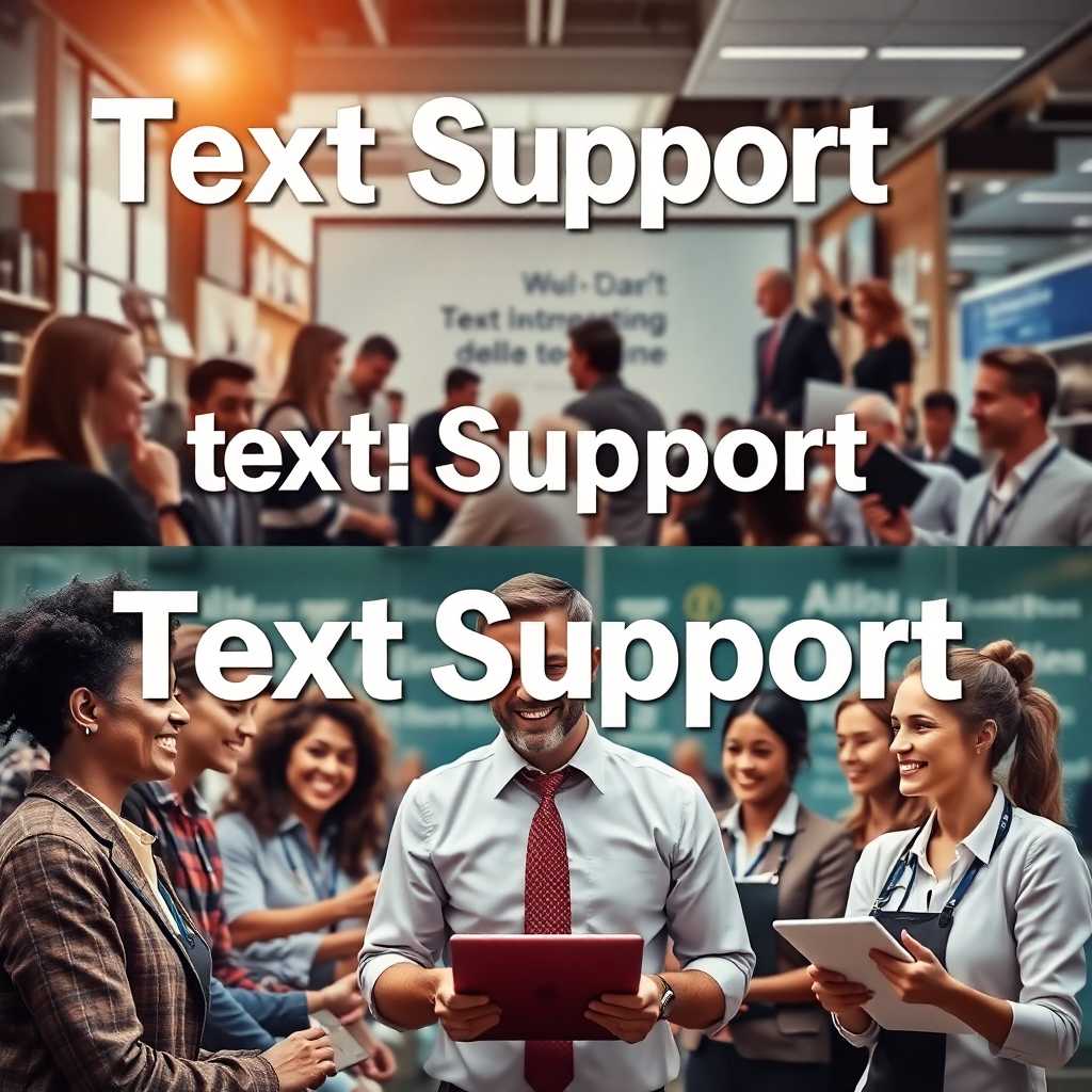 A montage of happy customers and efficient staff symbolizes the benefits of TextSupport.