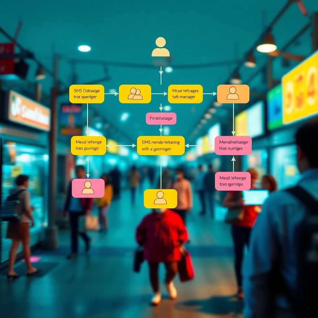 Visual diagram of the SMS routing process.