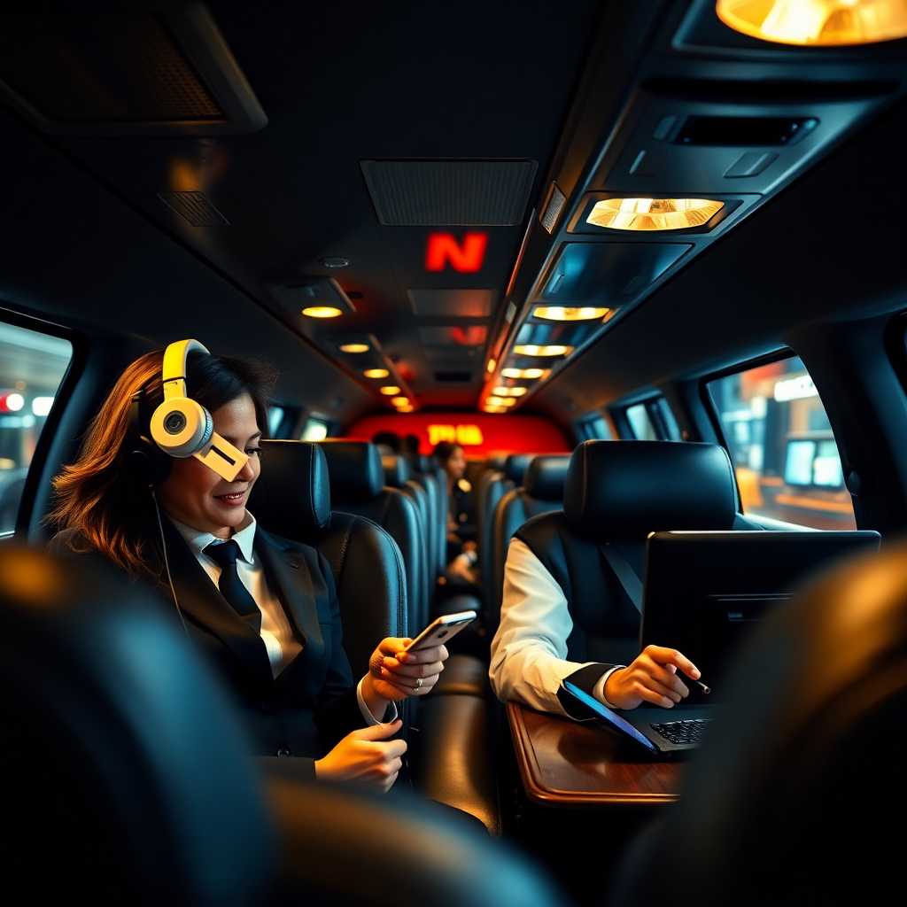 A busy limousine office with two operators fielding constant calls and texts