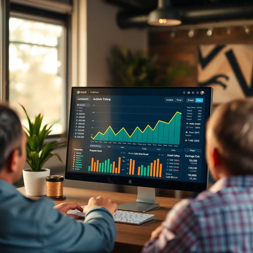Analytics dashboard showing an increase in bookings