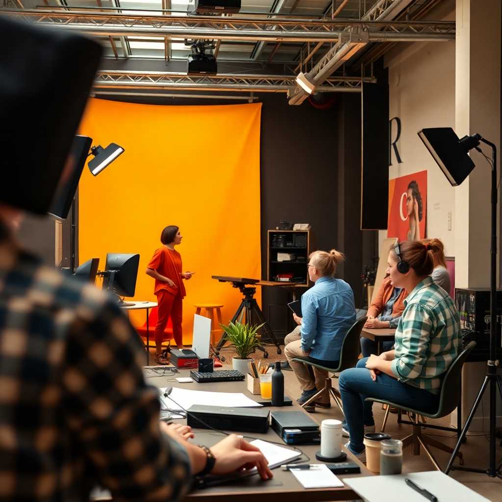 A freelance studio bustling yet organized