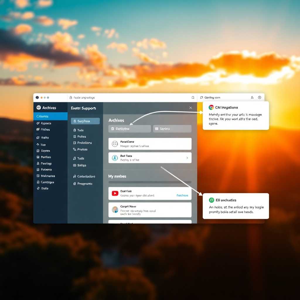 Screenshot of the TextSupport Sales PRO interface highlighting archives and CRM integrations.