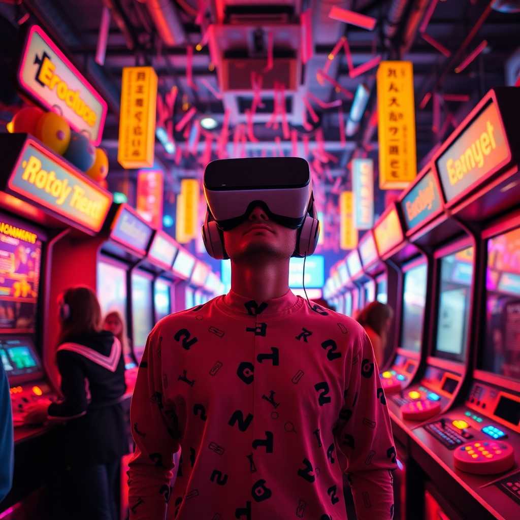 Overwhelmed VR Arcade with incoming texts
