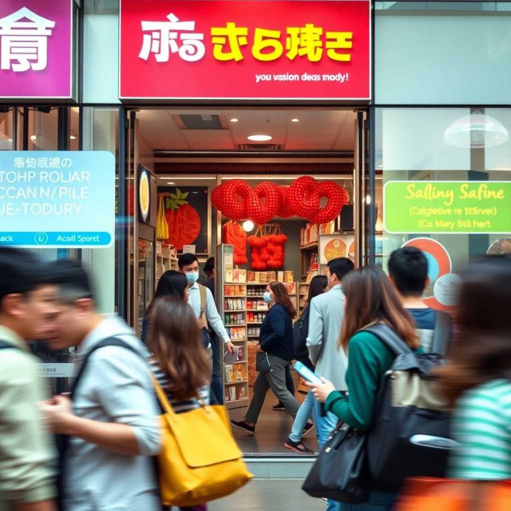Busy storefront as inquiries flood in via SMS notifications