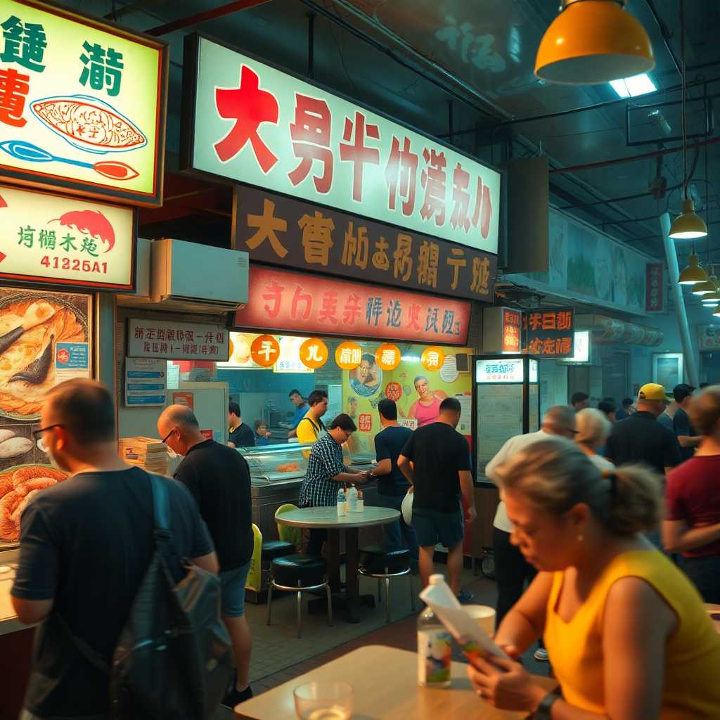 A busy seafood takeout restaurant bustling with activity.