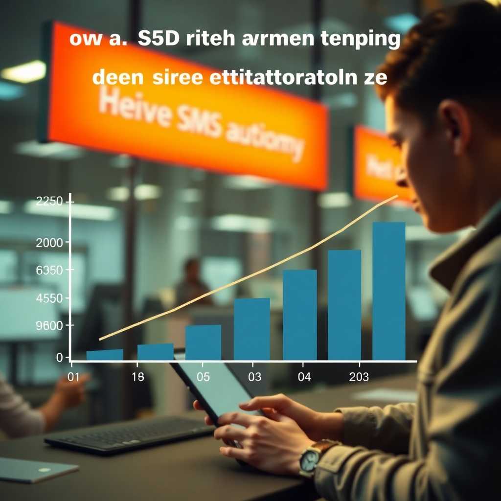Graph demonstrating increased efficiency after adopting SMS automation