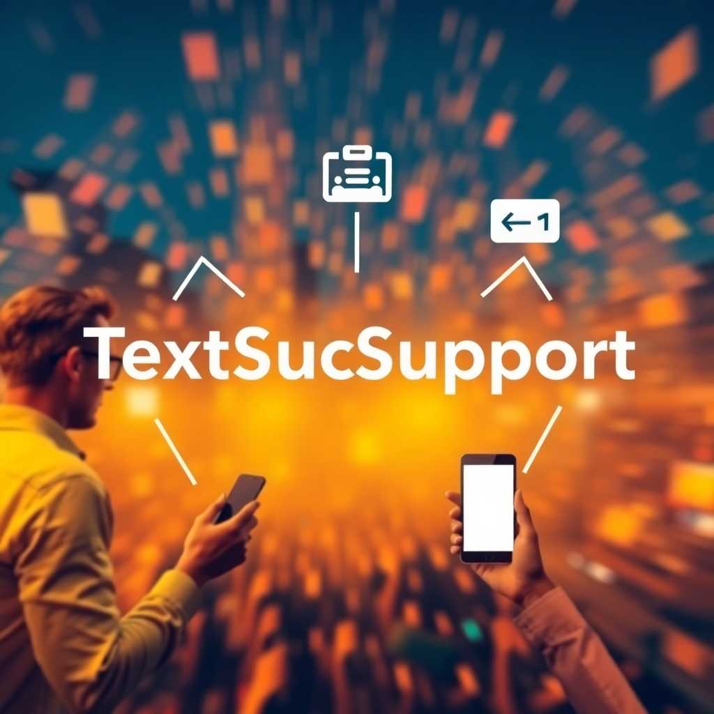 Graphic showing integration of TextSupport with CRM and mobile devices.