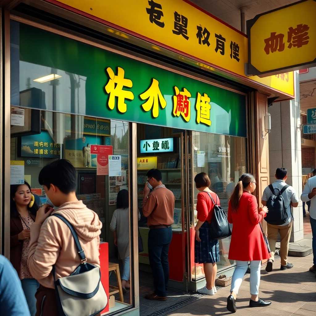 Busy storefront with phones ringing