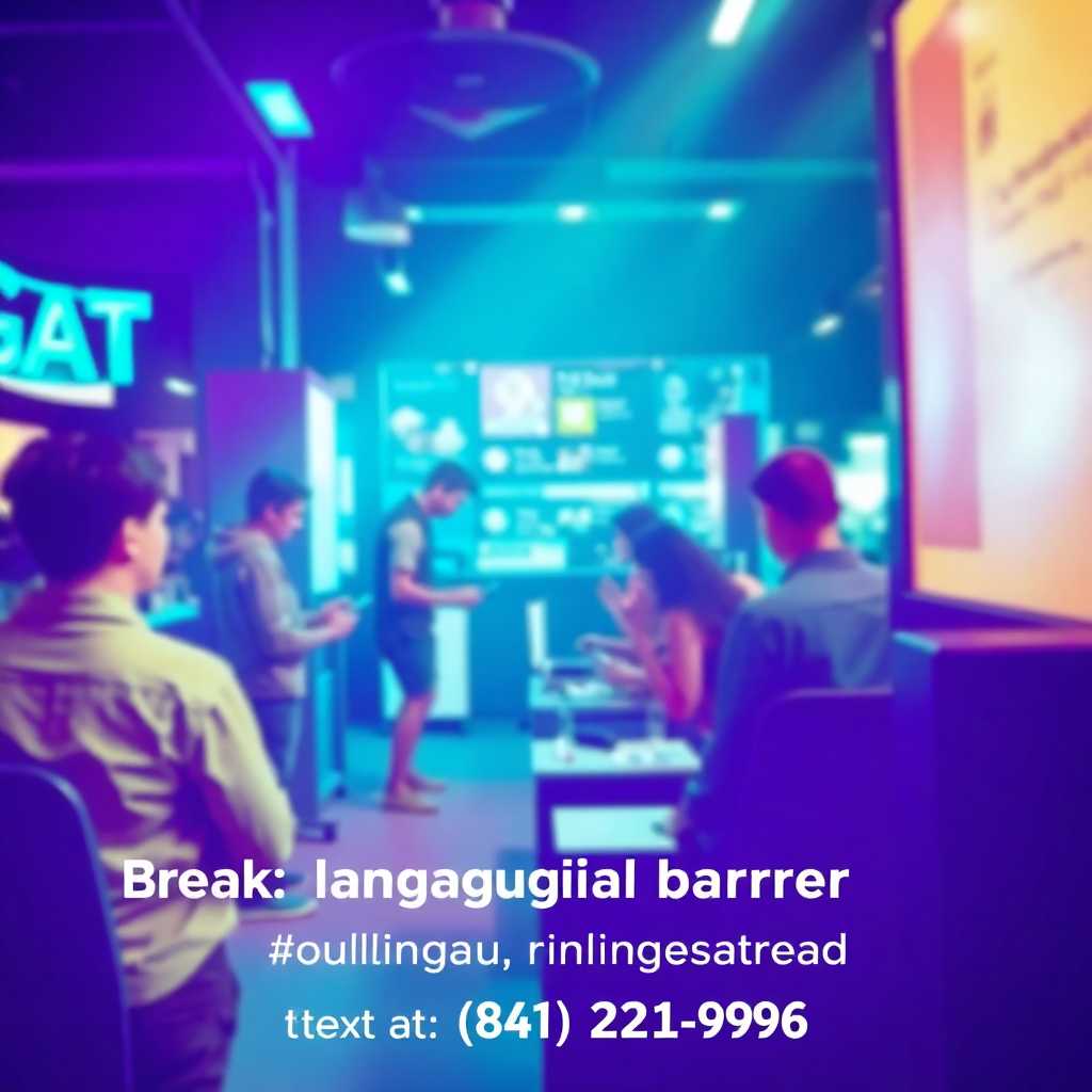 Multilingual support interface; Caption: Break language barriers with real-time multilingual support and text us today at (941) 234-9996.