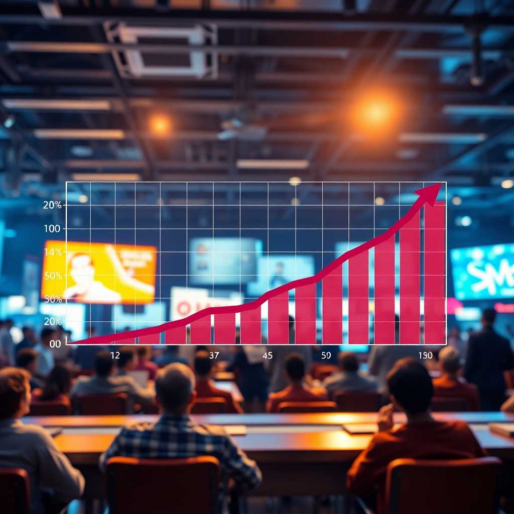 An animated graph showing increased efficiency and engagement rates