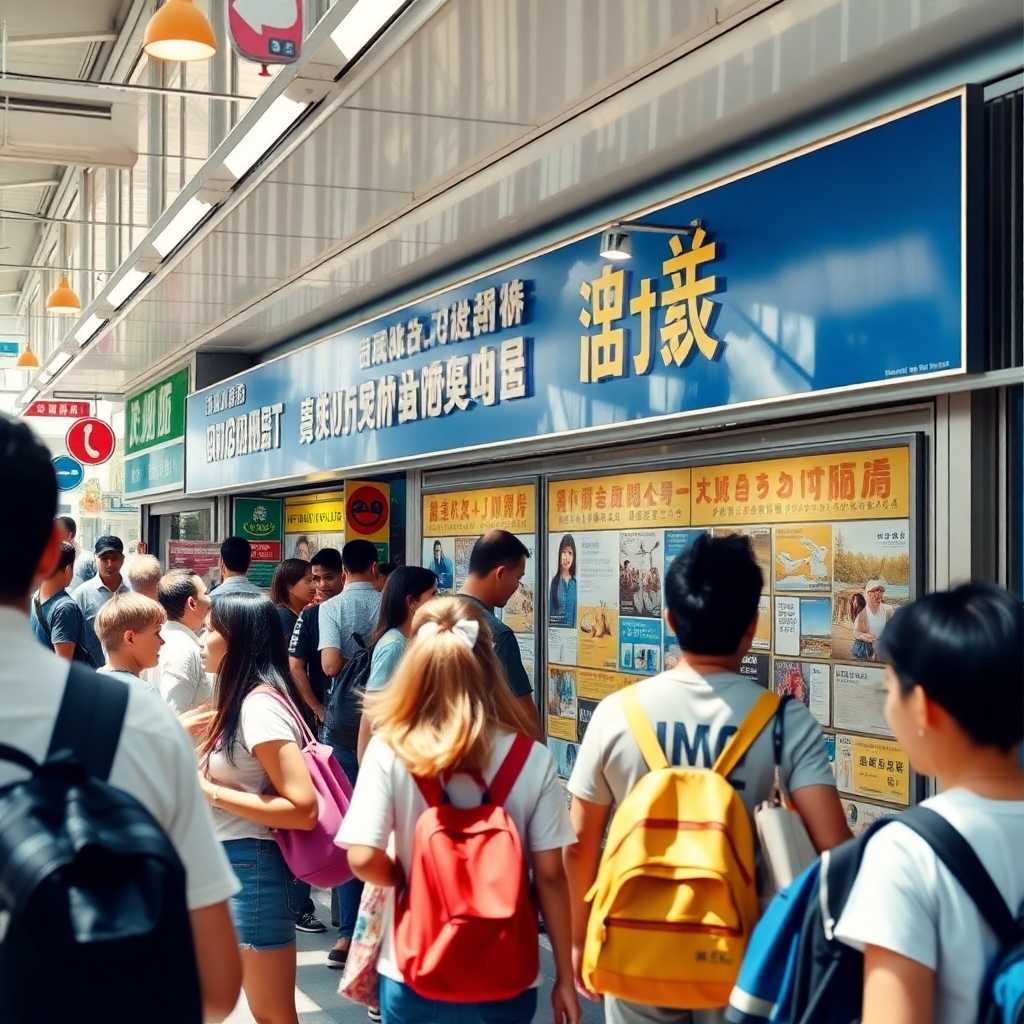 Bustling Tourist Information Center