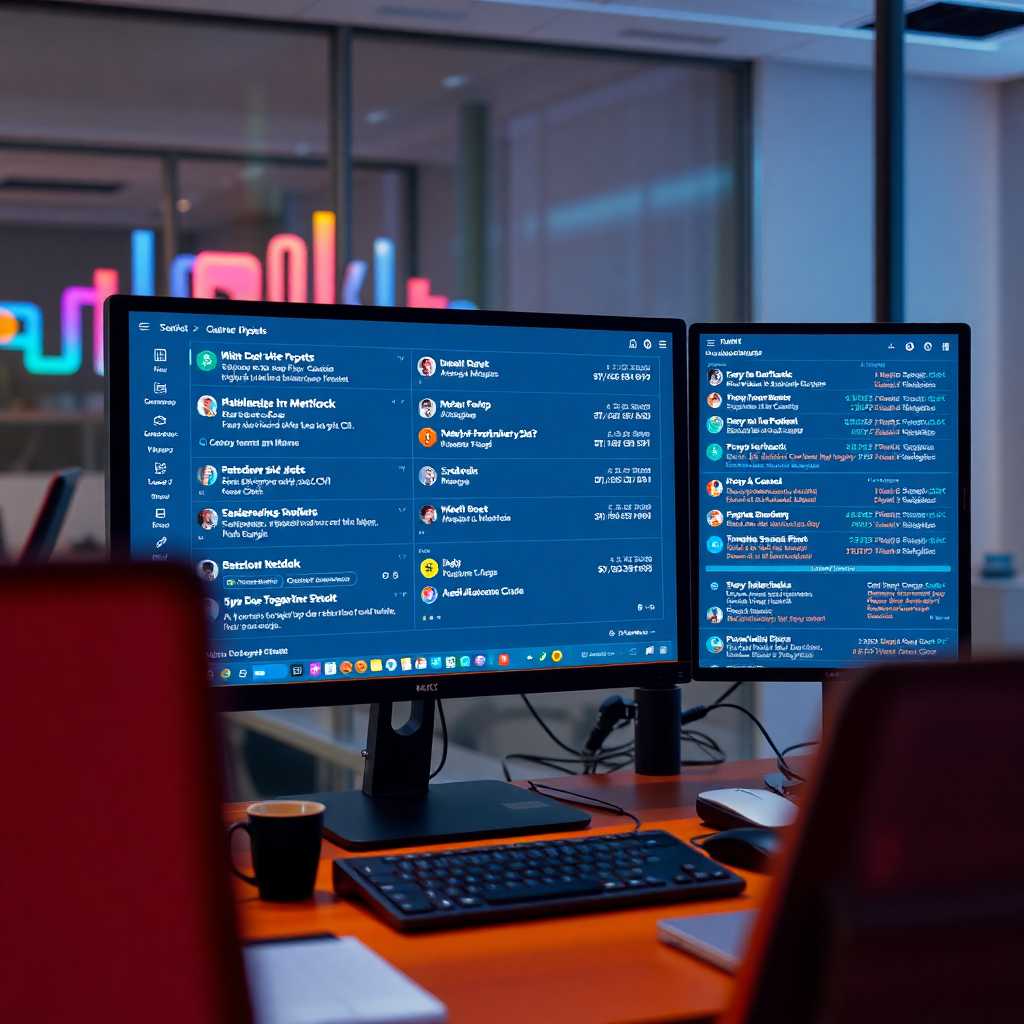 A well-organized desktop portal displaying real-time updates and message logs