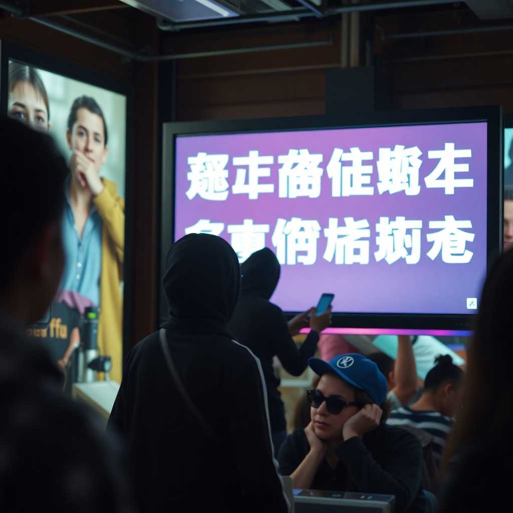 Multilingual support script on a screen
