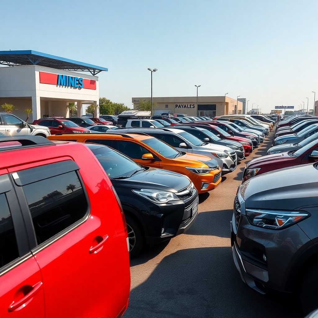 Fleet of diverse vehicles ready for rental