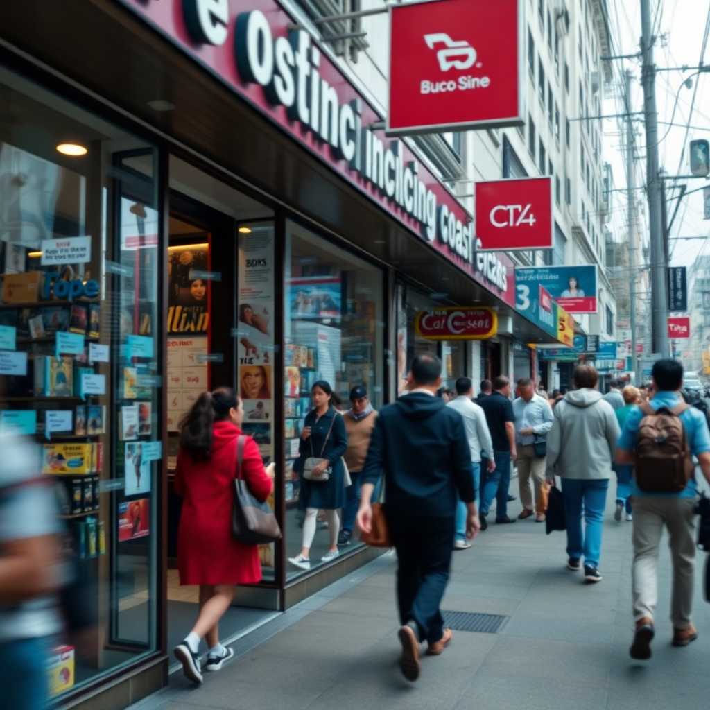 Busy storefront with a flood of incoming texts.