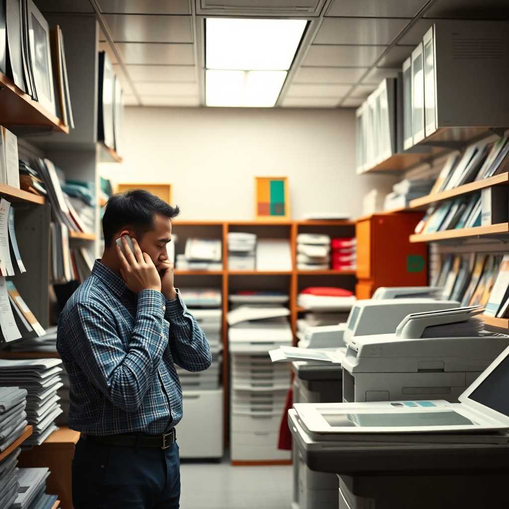 Print and Copy Shop with numerous incoming texts and calls