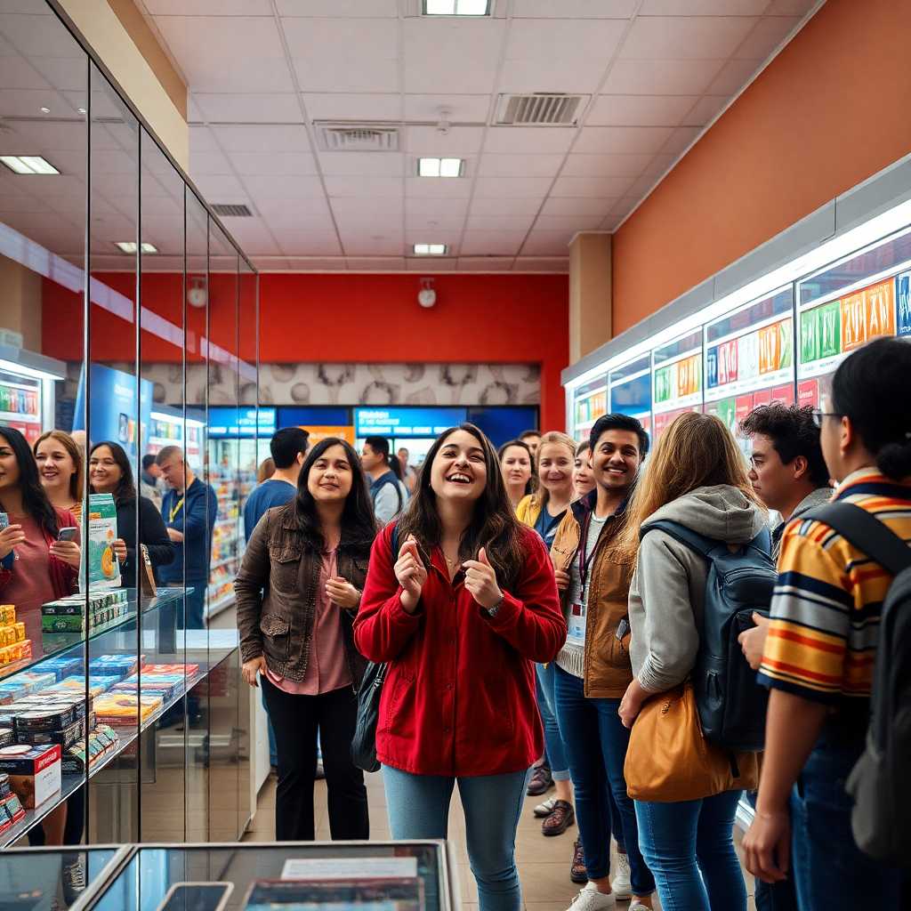 Excited Customers at Store
