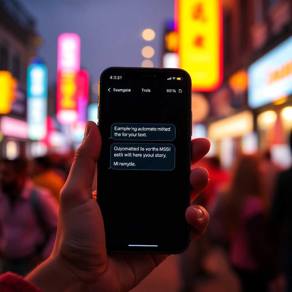 Mobile phone showing an example of an automated SMS response.