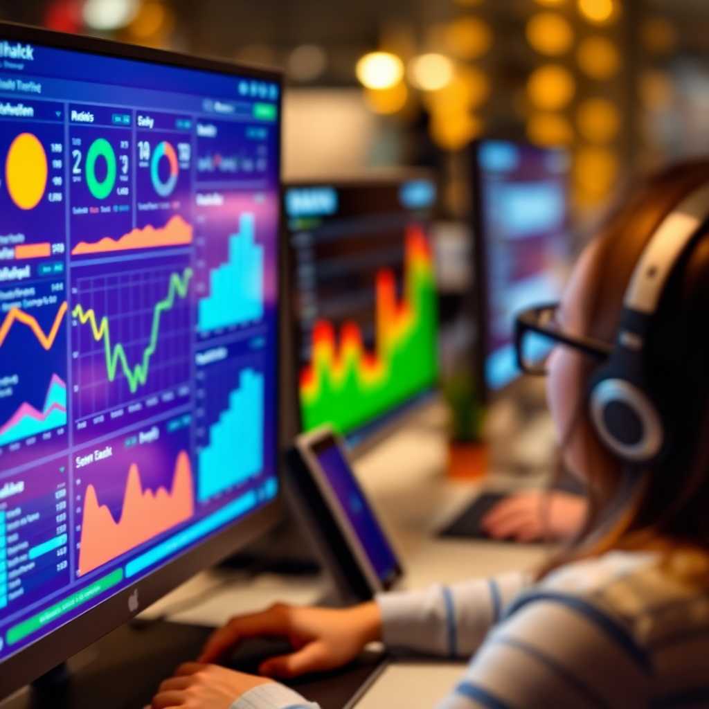 An insightful analytic screen showing successful multitasking and text automation