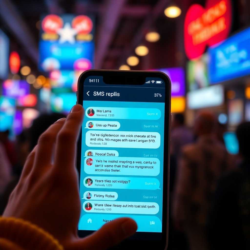 Screen showing automated SMS replies in action