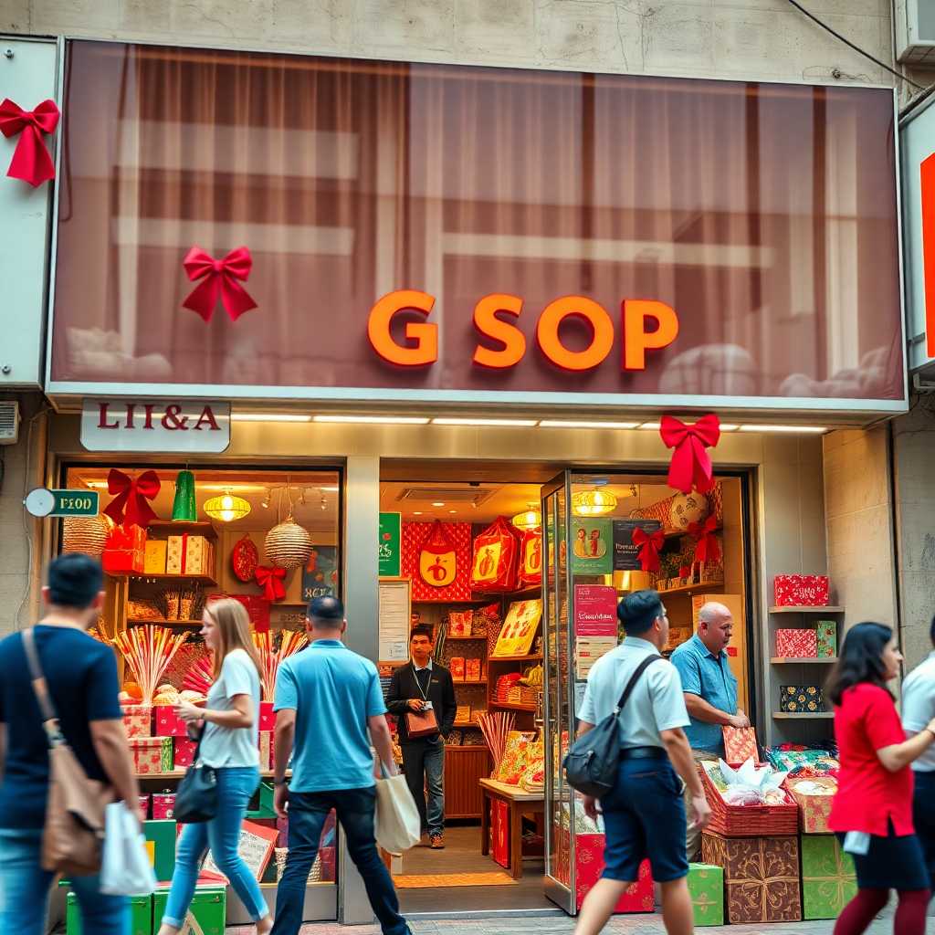 Bustling Gift Shop Storefront