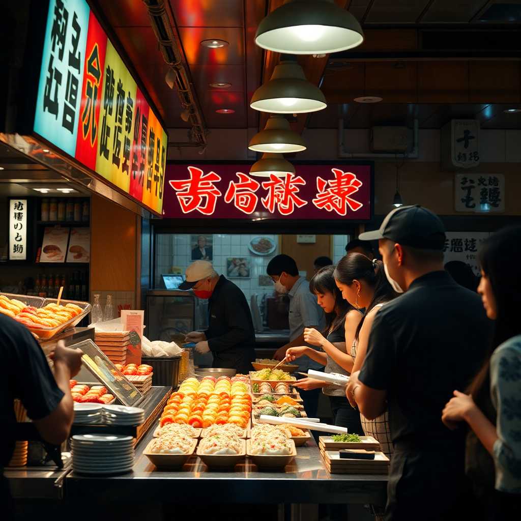 A bustling sushi bar during peak hours illustrates customer demand challenges.