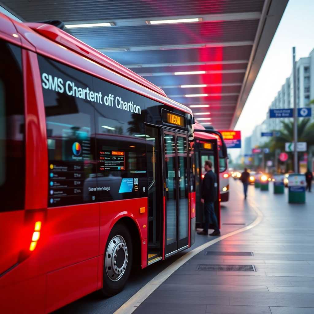 A modern bus charter office implementing SMS automation technologies